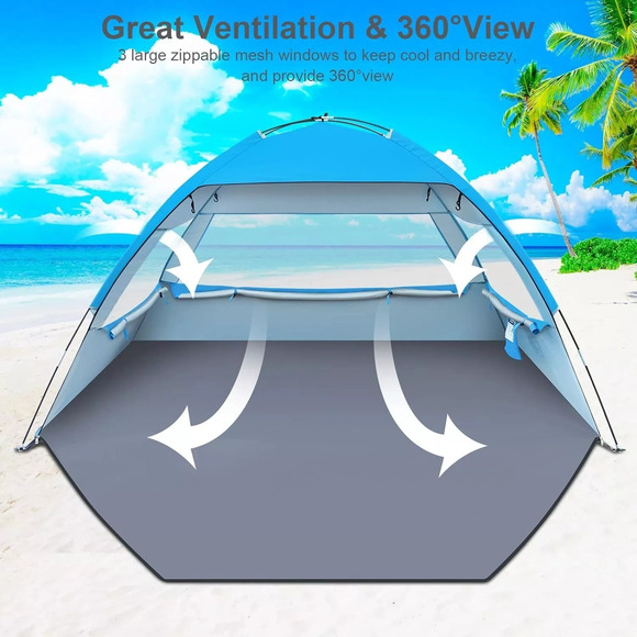 Gorich Beach Tent, Beach Shade Tent for 3/4 Person with UPF 50+ UV... - Picture 4 of 7